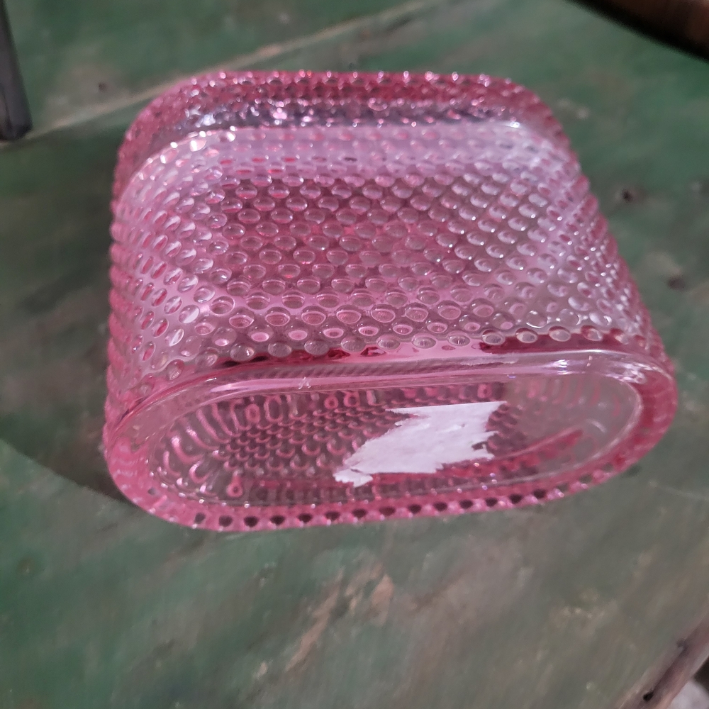 Pink Textured Glass Container - Picture 3 of 3